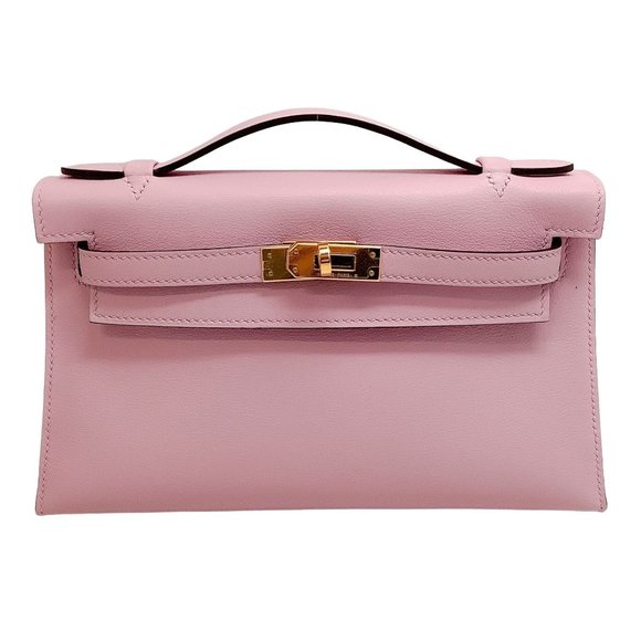 Hermes Handbags - Hermes Pink Leather 2021 Kelly Pouchette